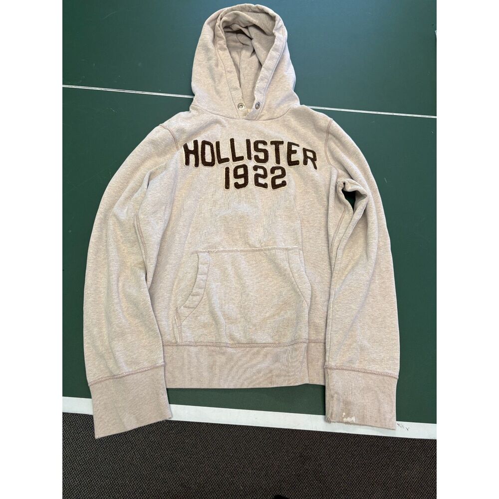 Vintage Y2K Hollister 1922 Embroidered Oatmeal Hoodie